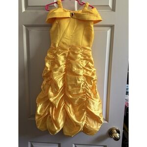 Jeni's Apparel Yellow Princess Dress Size 110 Ruched Satin Gem Brooch